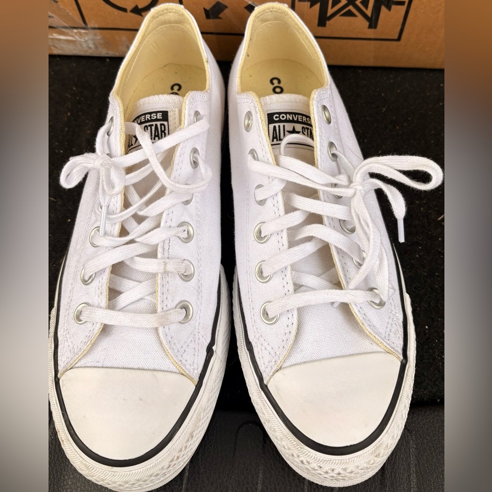 Converse Women's White Platform Sneakers - Picture 2 of 4
